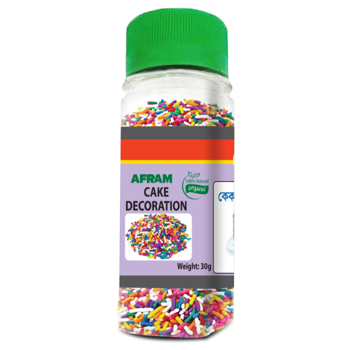Picture of Afram Cake Decoration  Multi Color Rainbow Sprinkle Sugar Ball -30g