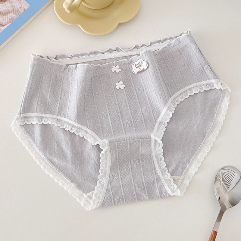 Picture of Pure Cotton Antibacterial Panties Women Soft and Comfortable Ladies Girls Simple Low Waist Half Hip Briefs Women's Panties