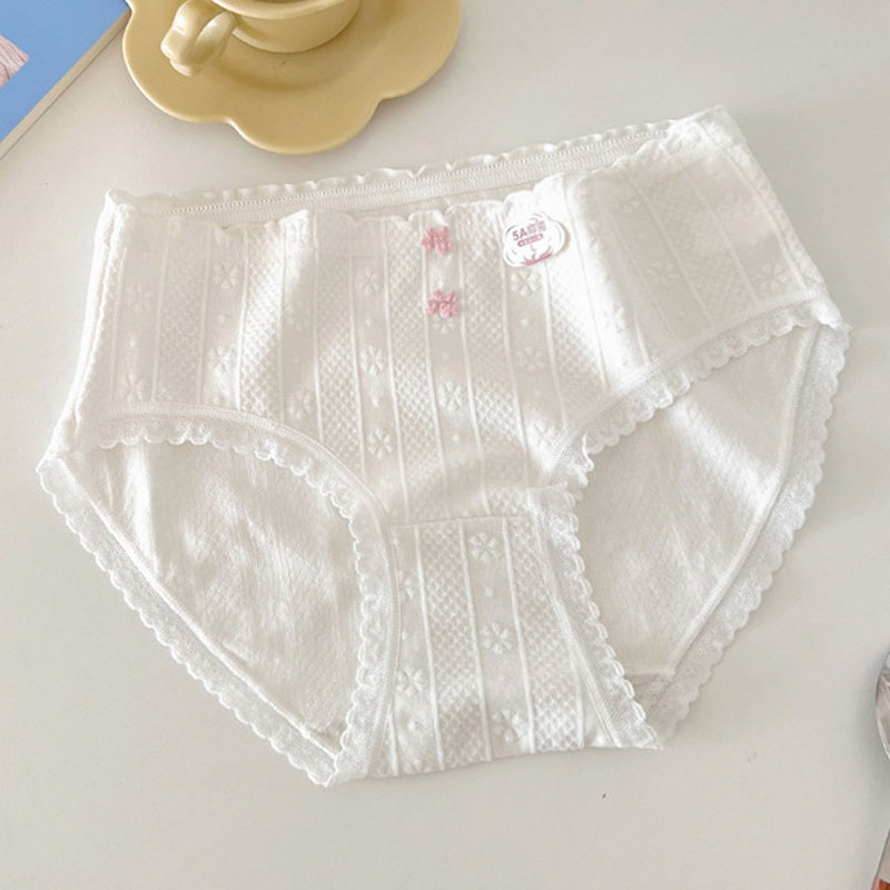 Picture of Pure Cotton Antibacterial Panties Women Soft and Comfortable Ladies Girls Simple Low Waist Half Hip Briefs Women's Panties