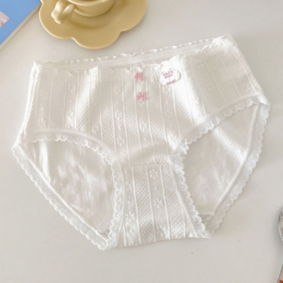 Picture of Pure Cotton Antibacterial Panties Women Soft and Comfortable Ladies Girls Simple Low Waist Half Hip Briefs Women's Panties
