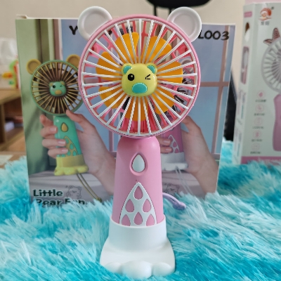 Picture of Little bear cute Mini USB rechargeable fan-YL003-Yellow Green