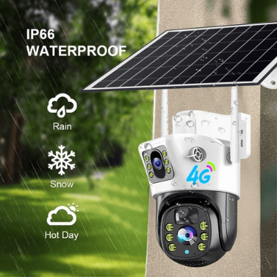 Picture of SOLAR 4G DUAL LENS WATERPROOF NIGHT VISION CAMERA 4MP CLEAR VIDEO, Camera Range: 20 to 25 m