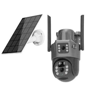Picture of SOLAR 4G DUAL LENS WATERPROOF NIGHT VISION CAMERA 4MP CLEAR VIDEO, Camera Range: 20 to 25 m