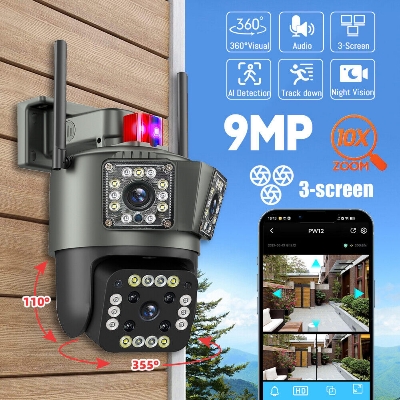 Picture of 3 Lens WiFi Waterproof Outdoor IP Camera Lan port supported