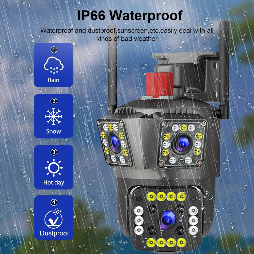 Picture of 3 Lens WiFi Waterproof Outdoor IP Camera Lan port supported