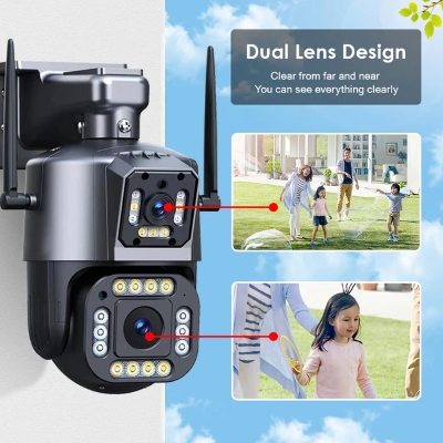 Picture of 4G Sim Support Duel Lens Waterproof Outdoor IP Camera Lan Port Supported V380 IP Camera
