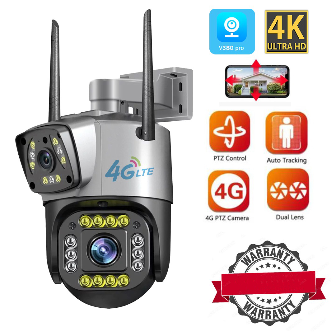 Picture of 4G Sim Support Duel Lens Waterproof Outdoor IP Camera Lan Port Supported V380 IP Camera