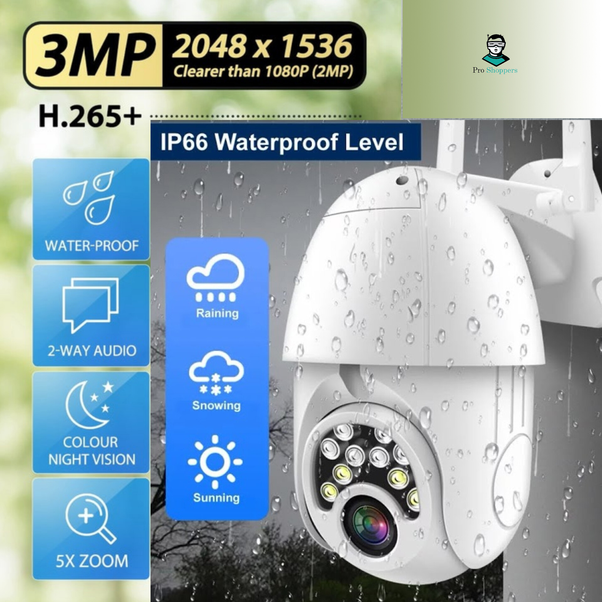 Picture of V380 3MP Q10 PTZ WIFI IP Camera Outdoors Waterproof Color Night Vision with Ultimate Outdoor Surveillance