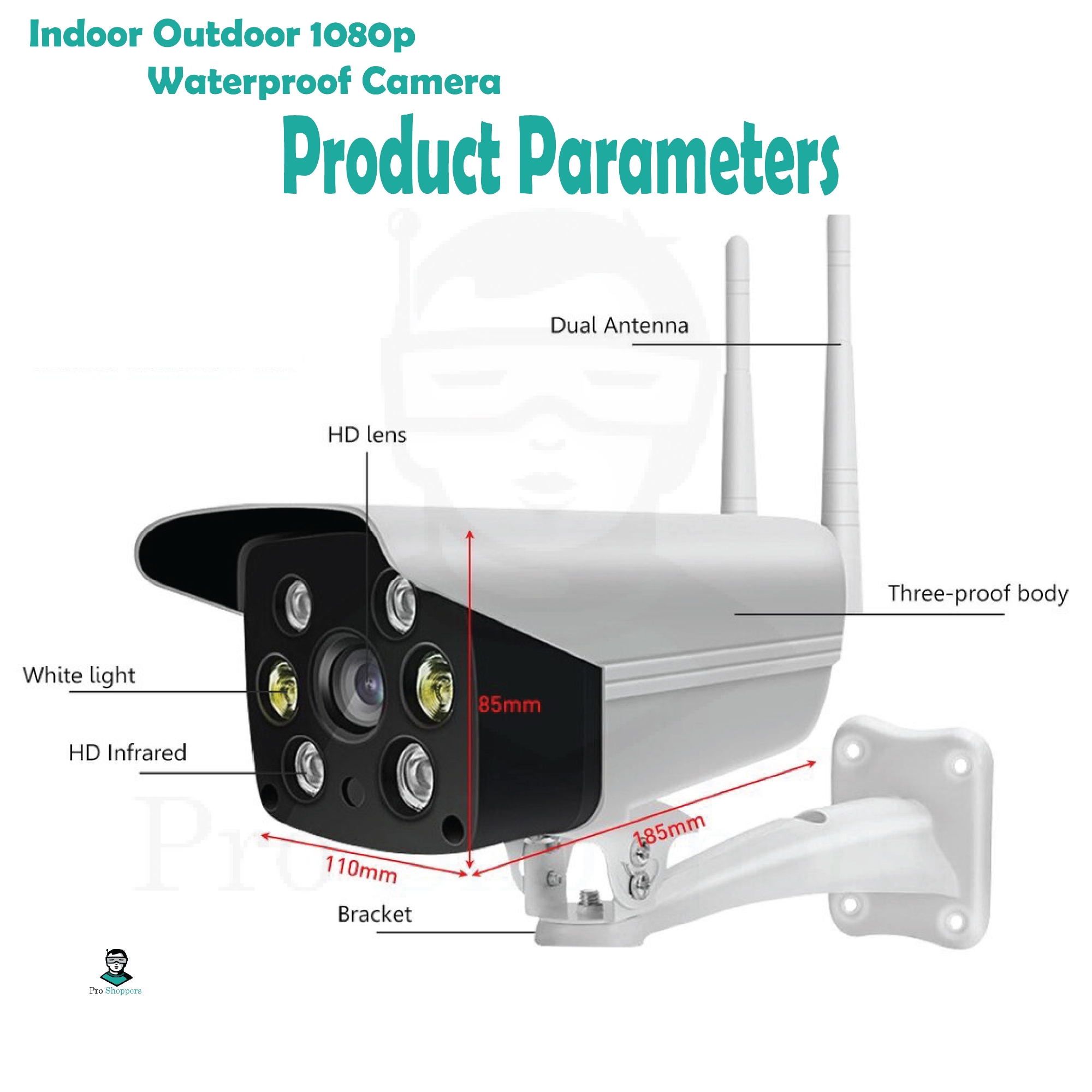 Picture of Waterproof Outdoor IP Camera Night Vision HD V380 WIFI Camera- K6