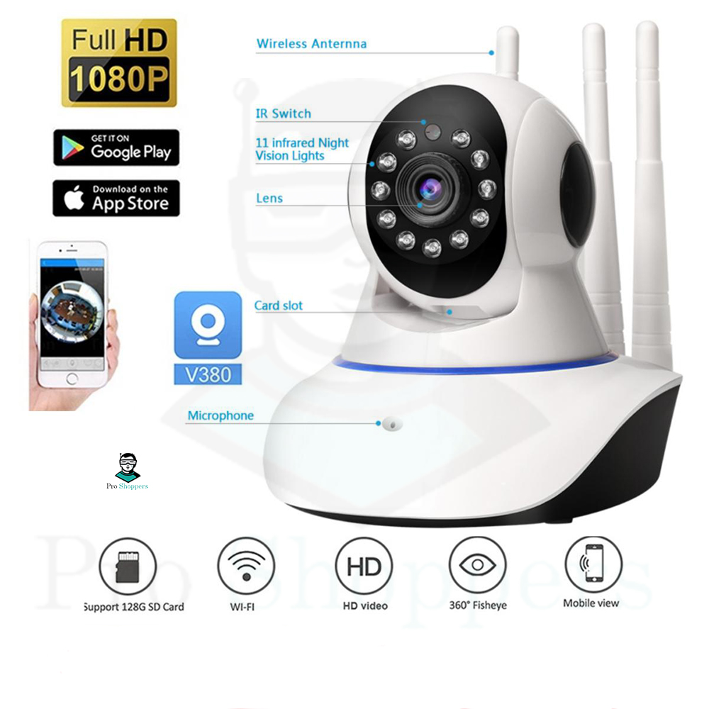 Picture of 3 Antenna WiFi IP Camera V380 Pro WiFi Smart Net Camera IP Camera Smart 2 MP THREE ANTENNA Wireless Home Security Camera
