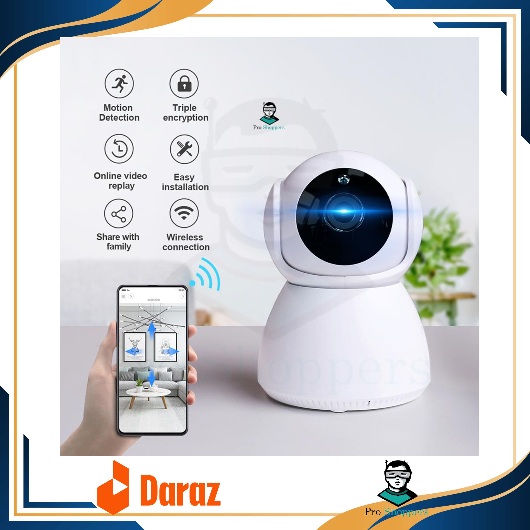 Picture of Robot V380 Pro WIFI Smart Net Camera IP Camera with Lan port & 2 Way Audio and Upto 64 GB SD Card Support