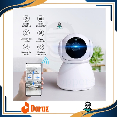 Picture of Robot V380 Pro WIFI Smart Net Camera IP Camera with Lan port & 2 Way Audio and Upto 64 GB SD Card Support