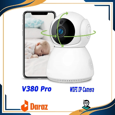 Picture of Robot V380 Pro WIFI Smart Net Camera IP Camera with Lan port & 2 Way Audio and Upto 64 GB SD Card Support
