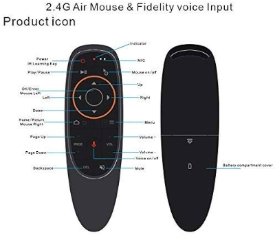 Picture of Air Mouse Remote Control  Voice Remote Control  for Smart TV, Laptop, Projector for Wireless Connection via USB Receiver Up to 10m