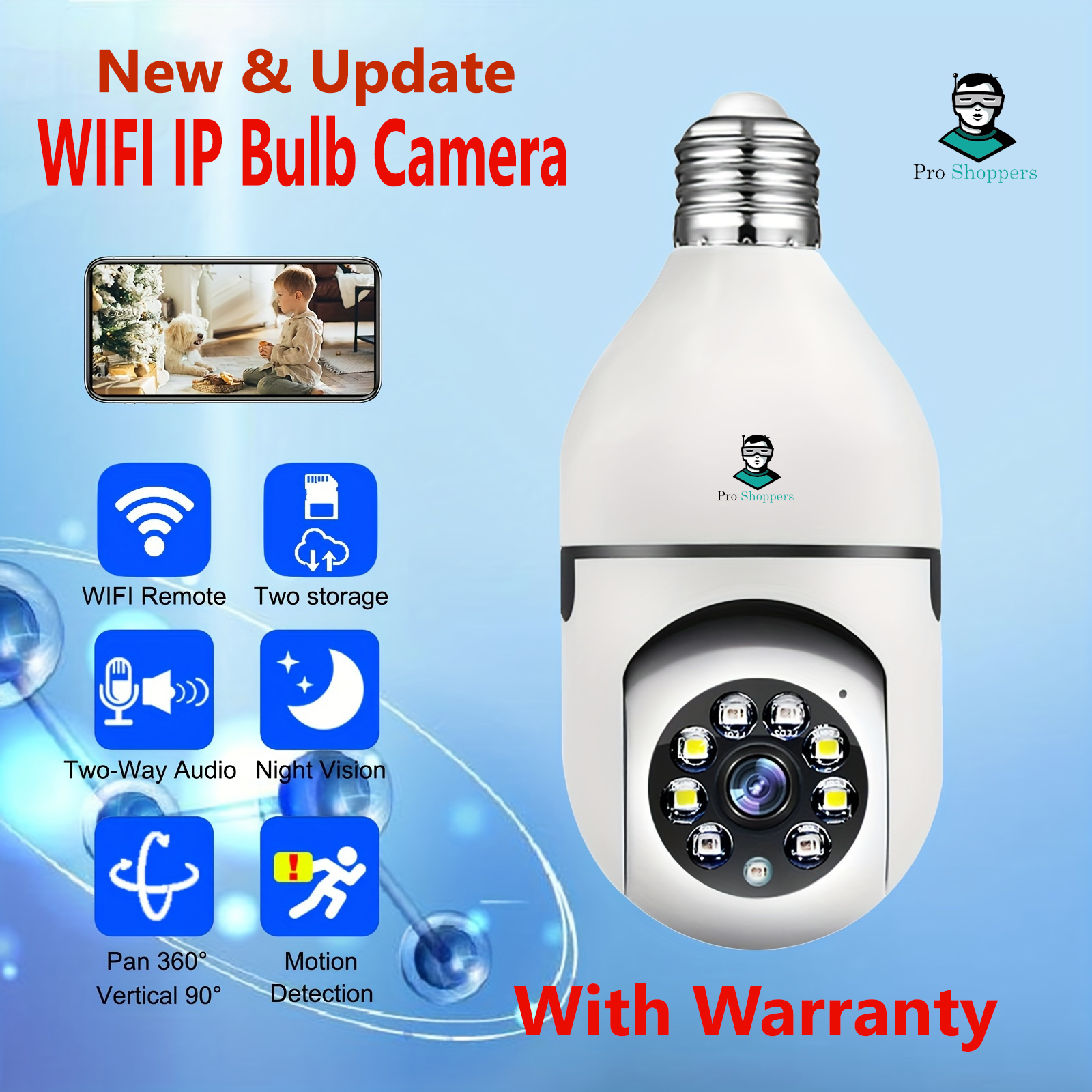Picture of Bulb IP Camera 360 ° PTZ Bulb IP Camera 1080 HD  WIFI IP Security Camera V380 IP Camera E27