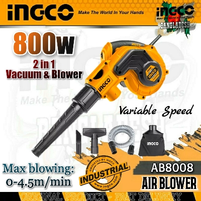 Picture of INGCO 800watt Blower+Vacuum High Pressure 2 in1 Air Blower & Vacuum Dust Cleaning Machine