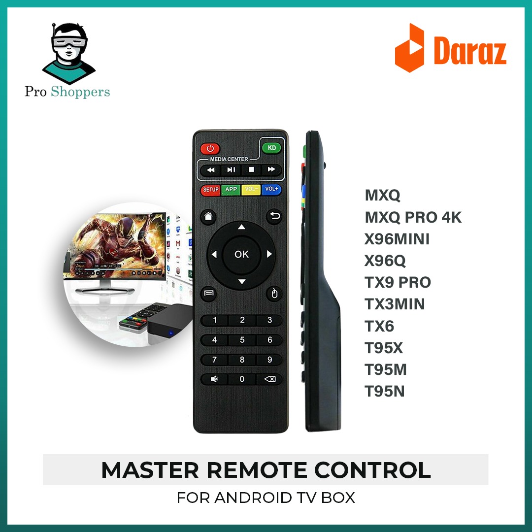 Picture of Master Remote Control For MXQ, MXQ Pro 4K, X96mini, X96Q,Tx9 Pro, TX3min, TX6, T95X, T95M, T95N Android Smart TV Box.