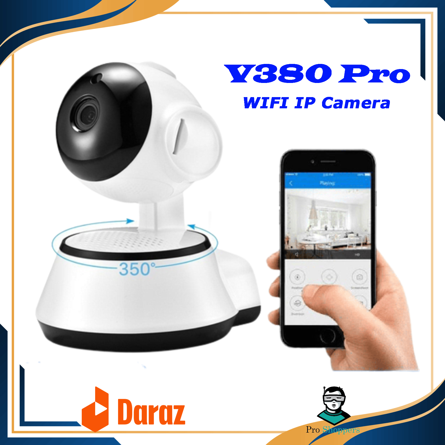 Picture of V380 WiFi IP Camera 360 Degree CCTV Camera, Wireless Mini CC Camera IP Webcam.