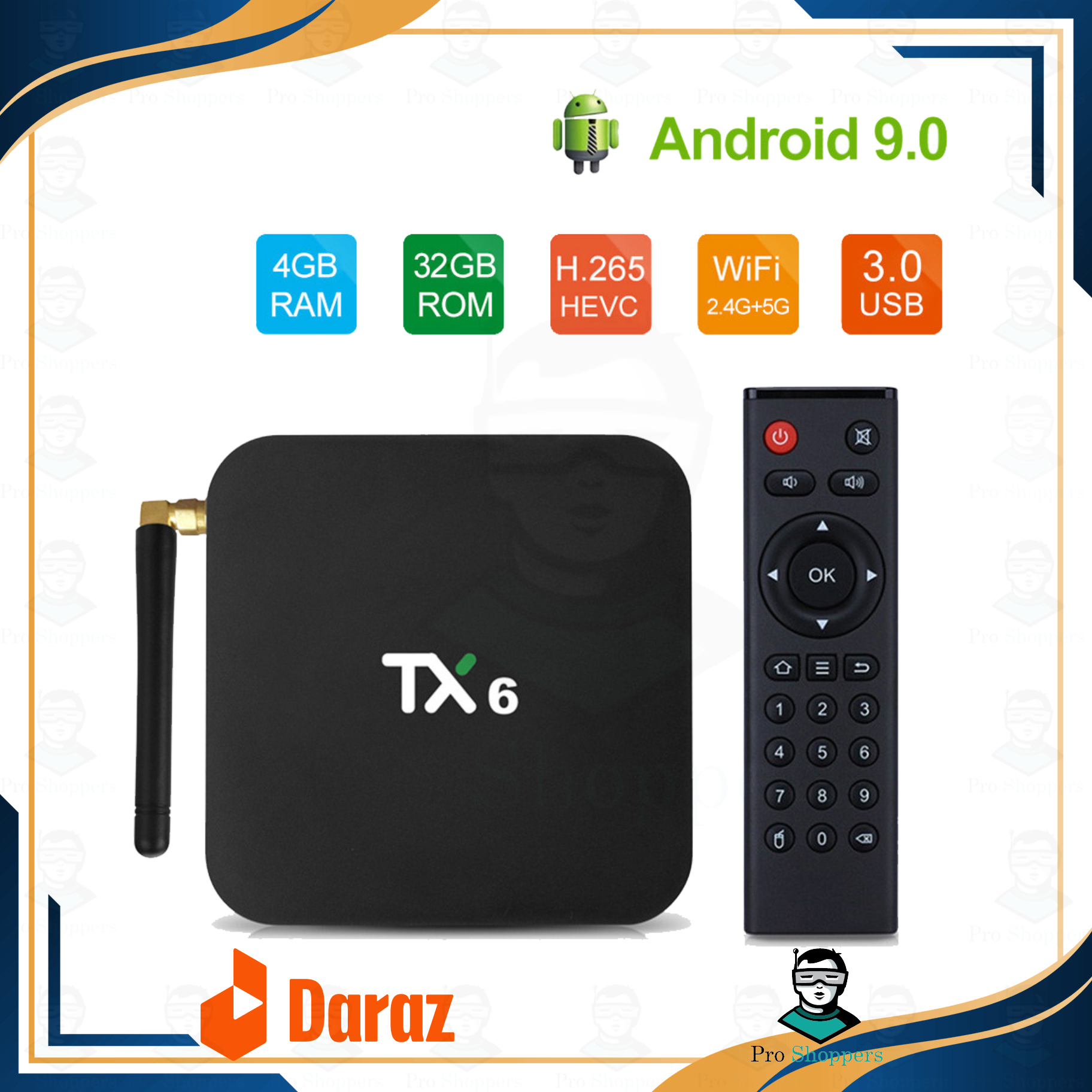 Picture of TX6 4GB RAM 32GB ROM Android TV Box Best Android Smart TV Box Like For MI TV Box For Xiaomi TV Box Streaming Media Player Android TV Card IPTV Box