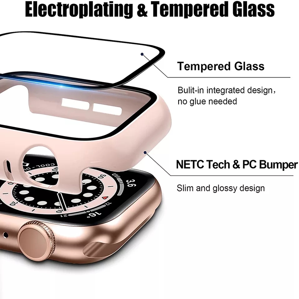 Picture of Watch Glass+case For Apple Watch 1 2 3 5 4  SE 6 7 8  38mm 45 mm 44mm i watch Accessories