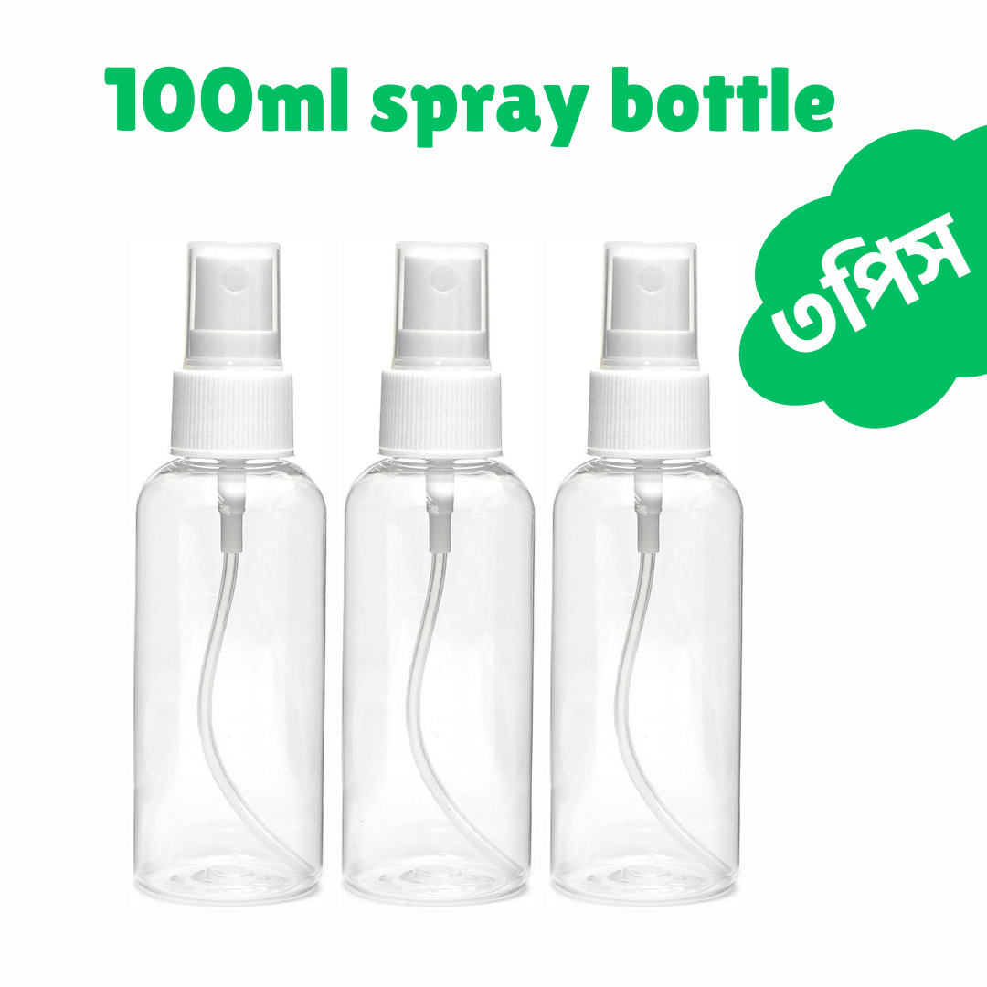Picture of 100ml Spray bottle Transparent plastic bottle- 3 pcs