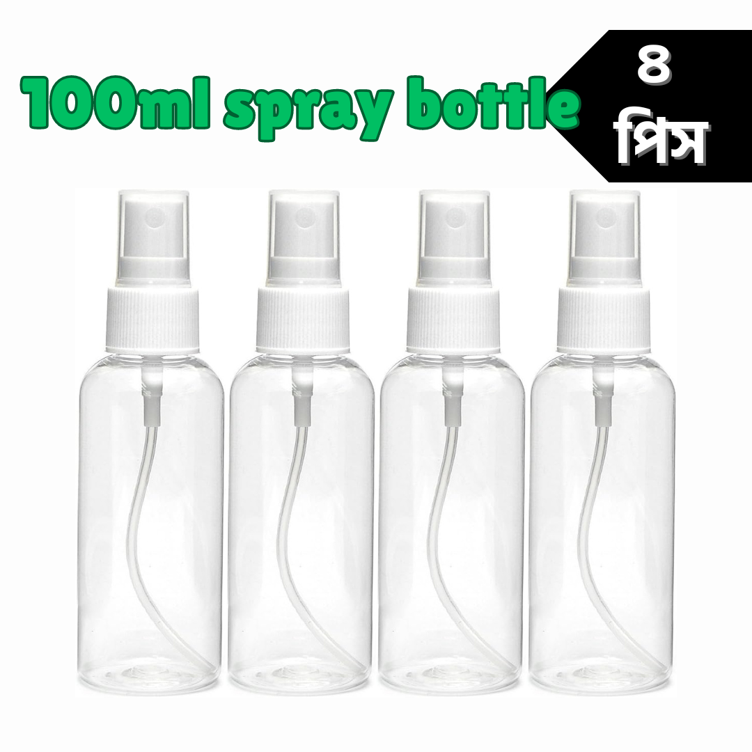 Picture of 100ml Spray bottle Transparent plastic bottle- 4 pcs