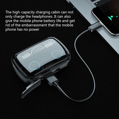 Picture of M10 Tws Black Bluetooth Earbuds. Good Quality Master Copy Best Perfomance In Bugget