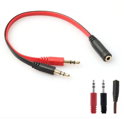 Picture of 3.5mm AUX Audio Mic Splitter Cable Earphone Headphone Adapter PC Headphone Converter headphone converter for pc