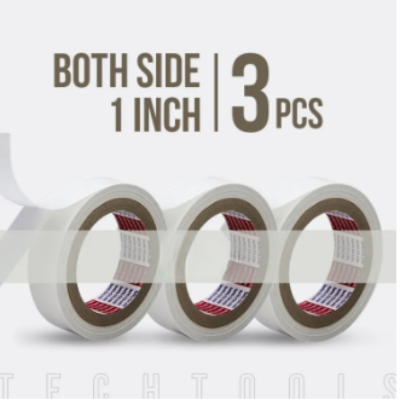 Picture of Both Sided Gum Tape - 1 inch - 10 Yards-White 3 piece