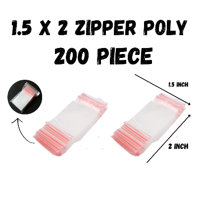 Picture of Zip/Zipper Lock Poly Bag- 1.5X 2 inch Pack of 200 Piece