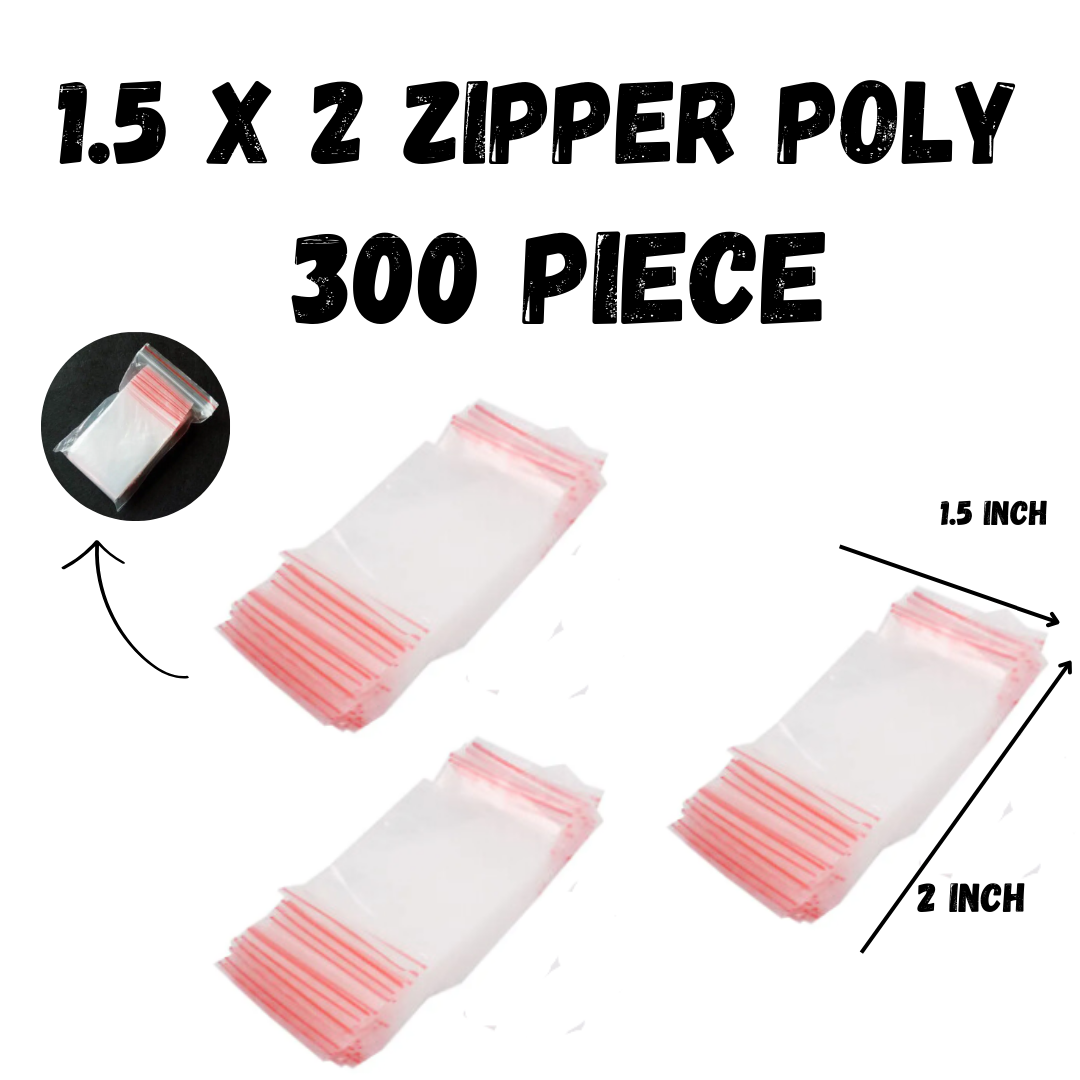 Picture of Zip/Zipper Lock Poly Bag- 1.5X 2 inch Pack of 300 Piece