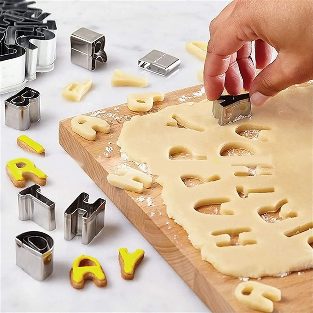 Picture of Cookie Cutter- Alphabet -Silver - Bake Perfect Cookies With This Set Of Silver Cookie Cutters - Get Creative In The Kitchen