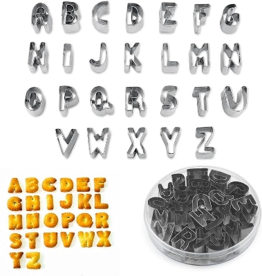 Picture of Cookie Cutter- Alphabet -Silver - Bake Perfect Cookies With This Set Of Silver Cookie Cutters - Get Creative In The Kitchen