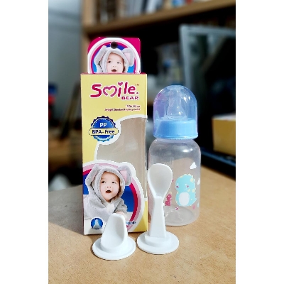 Picture of Smile Bear Food & Juice silicon Nipple baby Feeding Bottle Feeder 125 ml