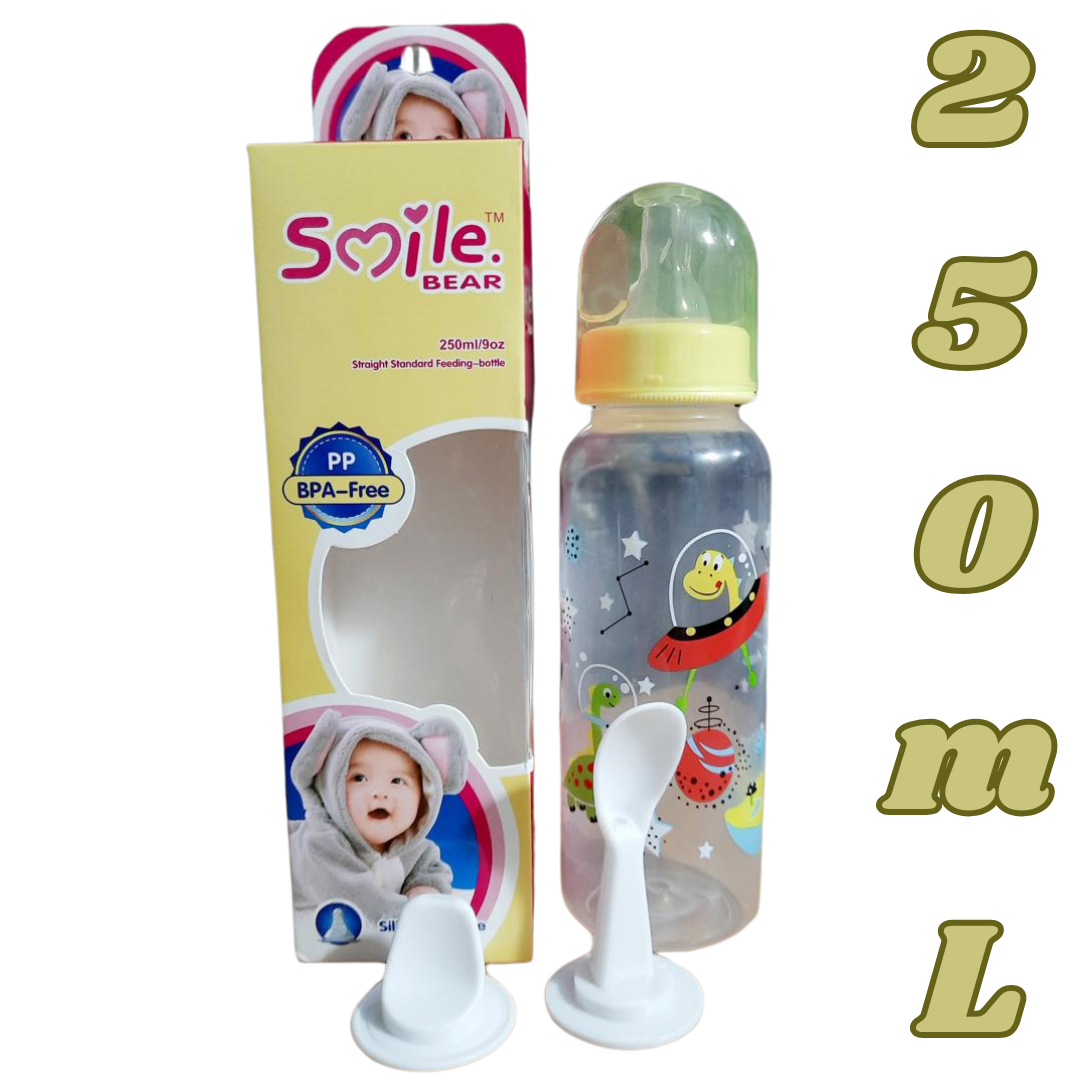 Picture of Smile Bear Food & Juice silicon Nipple baby Feeding Bottle Feeder 250 ml