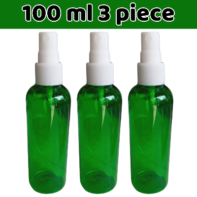 Picture of 100ml Green Spray bottle Transparent plastic bottle- 3 pcs