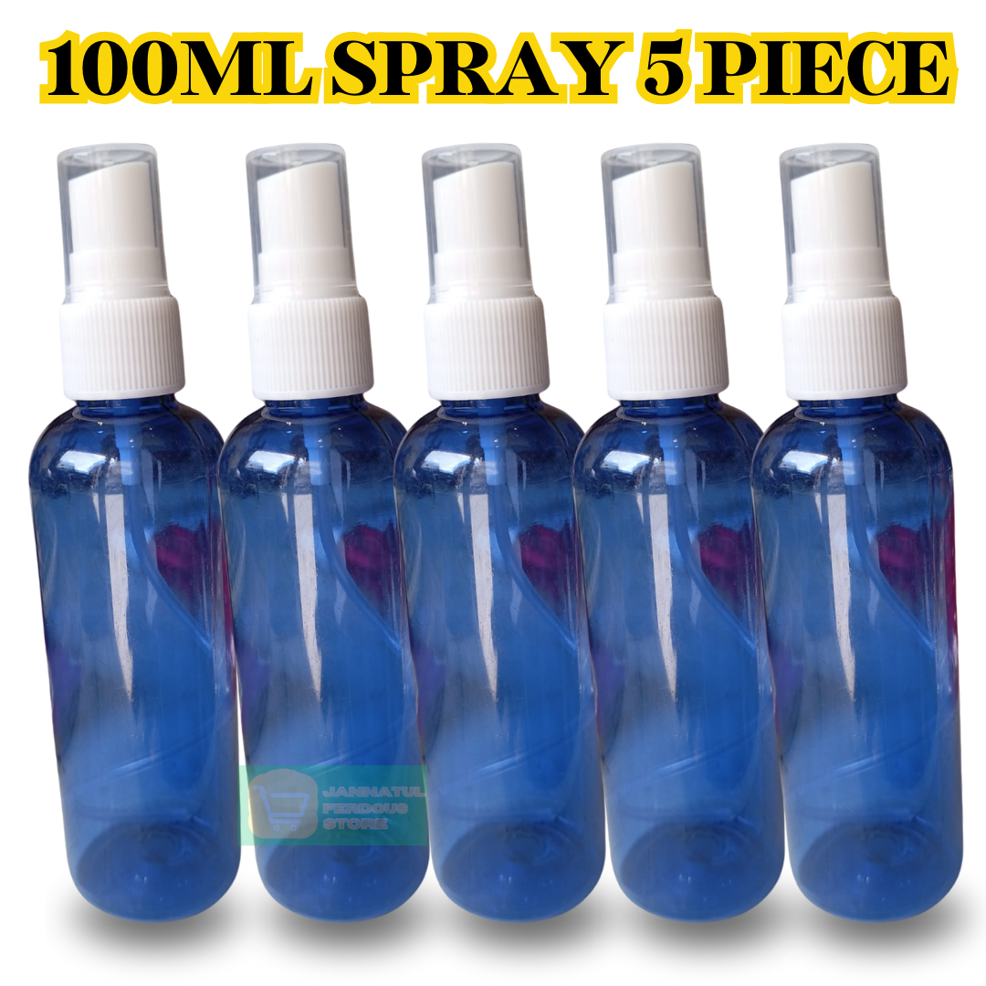 Picture of 100ml Blue Spray bottle Transparent plastic bottle- 5 pcs