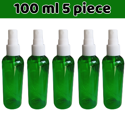 Picture of 100ml Green Spray bottle Transparent plastic bottle- 5 pcs