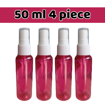 Picture of 50ml Red Spray bottle Transparent plastic bottle- 4 pcs