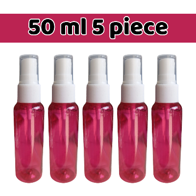 Picture of 50ml Red Spray bottle Transparent plastic bottle- 5 pcs