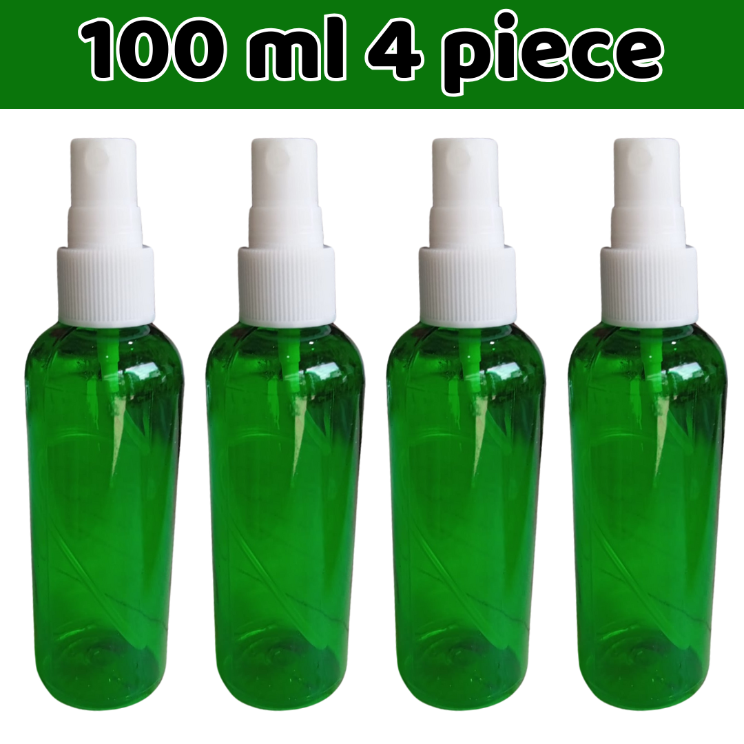 Picture of 100ml Green Spray bottle Transparent plastic bottle- 4 pcs