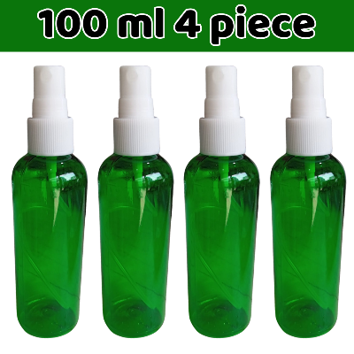 Picture of 100ml Green Spray bottle Transparent plastic bottle- 4 pcs