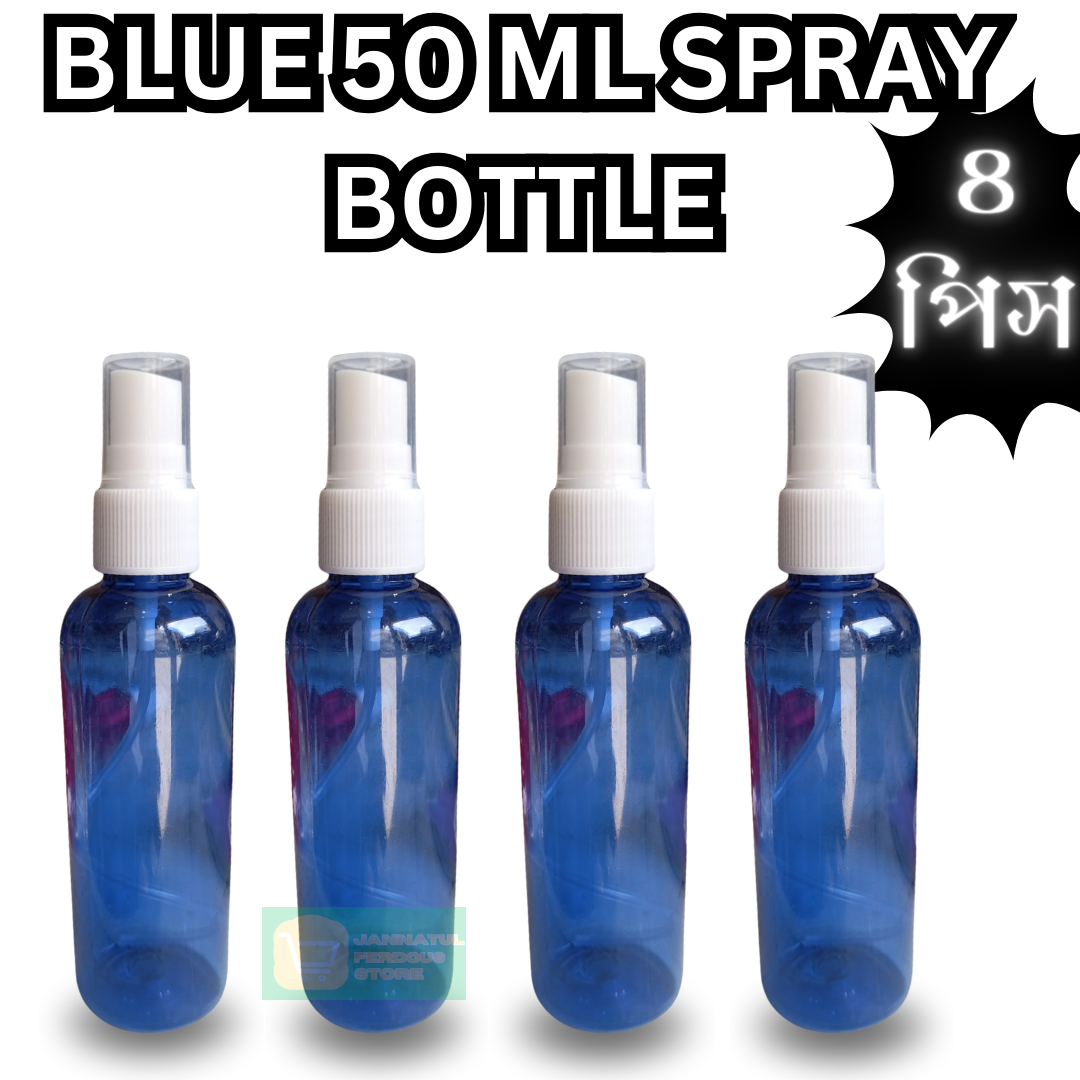 Picture of 50ml Blue Spray bottle Transparent plastic bottle- 4 pcs