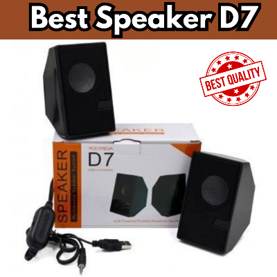 Picture of D7 Multimedia Speaker with 3.5 Aux Connectivity - USB Powered and Volume Control Laptop/Desktop Speaker - White, 2.0 Channel