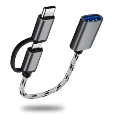 Picture of 2 in 1 USB 3.0 OTG Cable Portable Type-C Micro USB OTG Adapter Cable USB Type C Male To USB 3.0 A Female OTG Data Cord Adapter