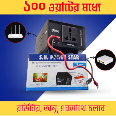 Picture of 100 Watt 12V DC to 220V AC Converter Inverter