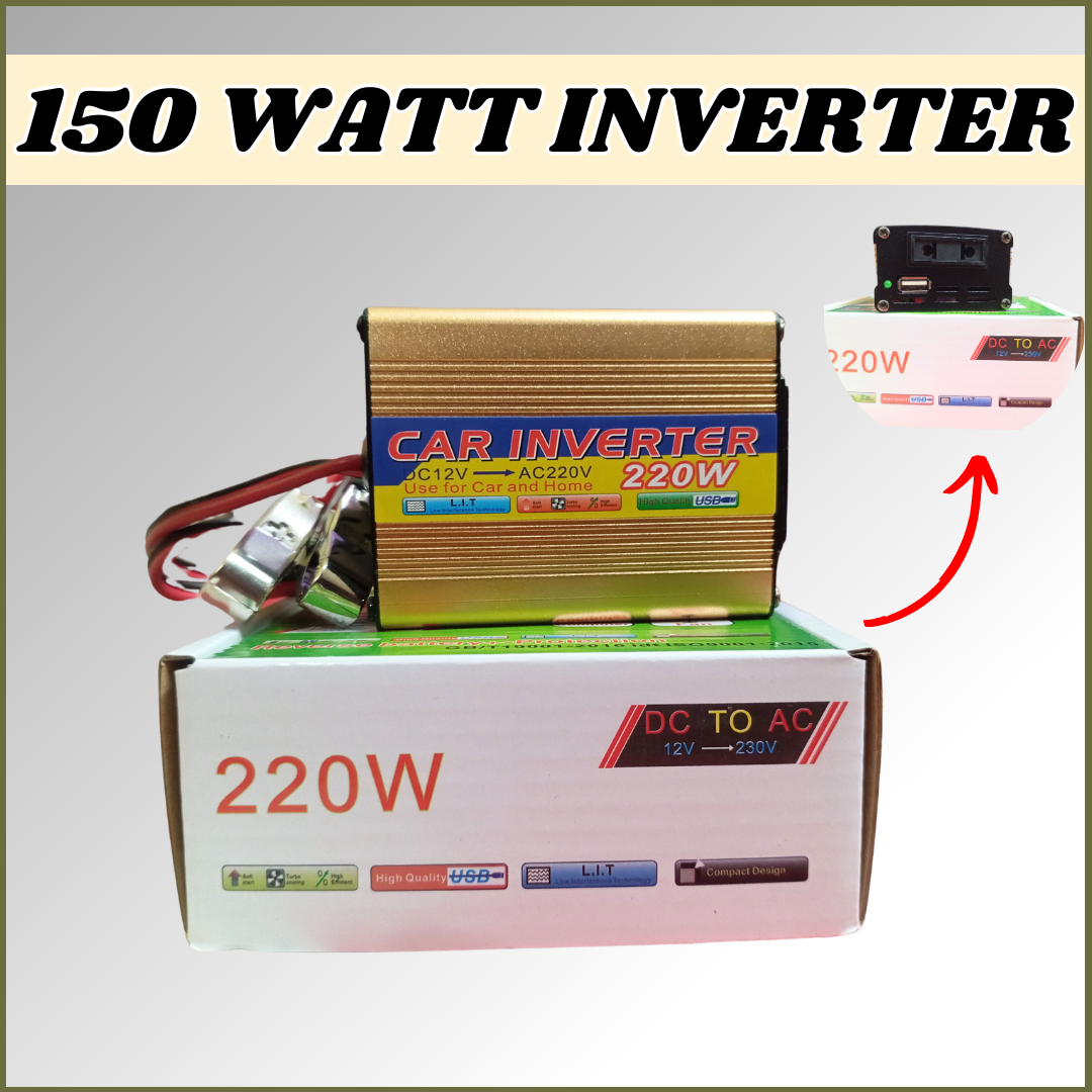 Picture of 150 Watt 12V DC to 230V AC Converter Inverter