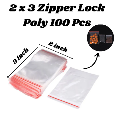 Picture of Resealable Clear Zipper Poly Bag | Zip Lock Convenience for Secure Storage - Choose Quality with China Poly - Materials: Plastic. Colour: Transparent Size 2 x 3 - 100 Pcs