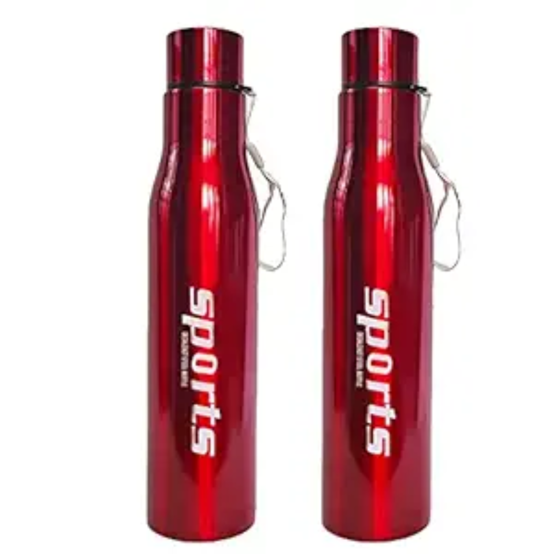 Picture of Sport Pot Water Bottles, Dew Drop Stainless Steel Water Bottles, Fridge Storage Bottle -1000ml red Color (Pack of 1)
