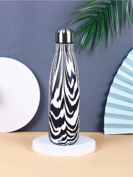 Picture of 500ml Thermos Flask Water Bottle || Vacuum Stainless Steel Hot and Cold DoubleWall Sport Drinking Bottle ZEBRA MIX
